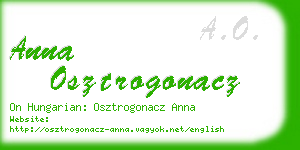 anna osztrogonacz business card